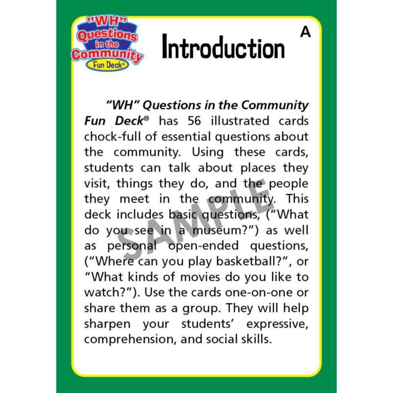 "WH" Questions in the Community Fun Deck® - Image 2