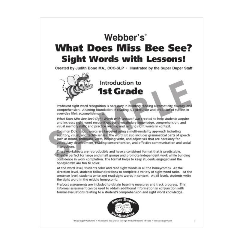 What Does Miss Bee See Sight Words with Lessons! - 1st Grade - Image 2