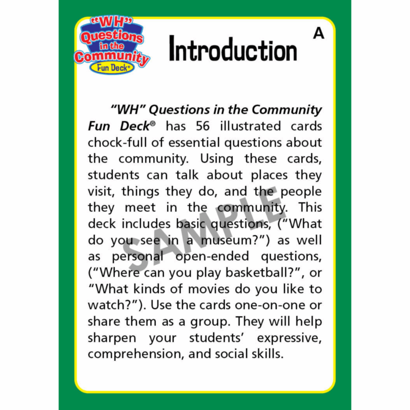 "WH" Questions in the Community Fun Deck® - Image 9