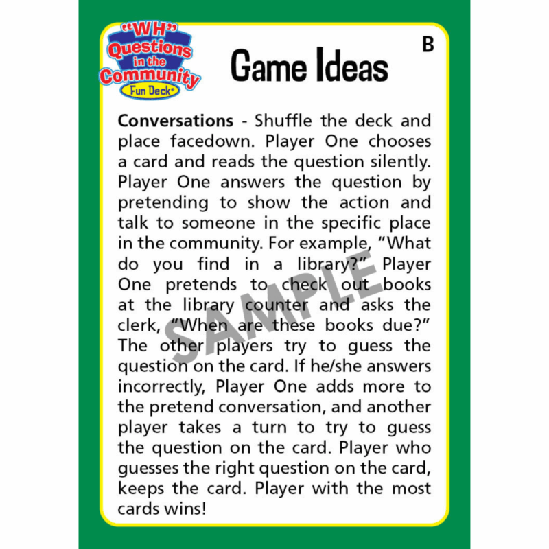"WH" Questions in the Community Fun Deck® - Image 8