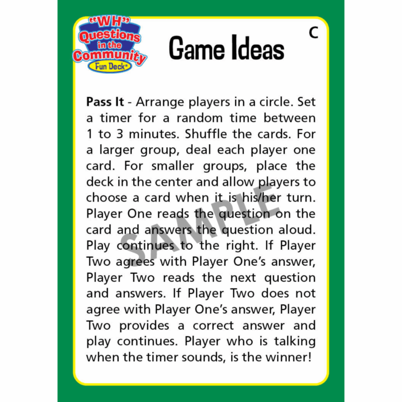 "WH" Questions in the Community Fun Deck® - Image 7