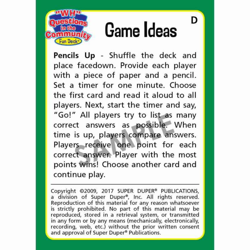 "WH" Questions in the Community Fun Deck® - Image 5