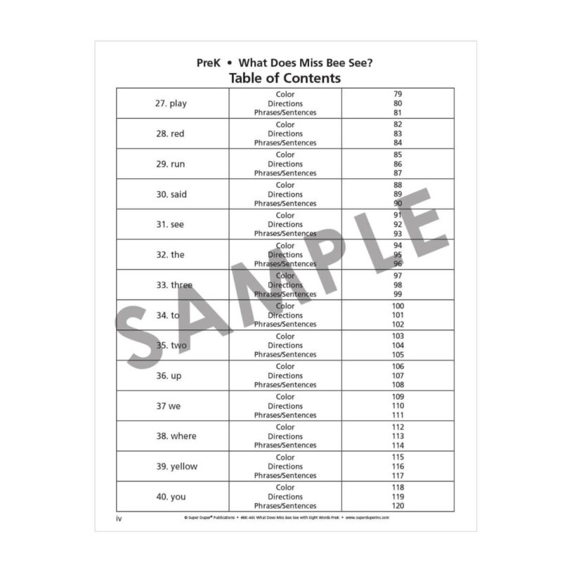 What Does Miss Bee See? Sight Words with Lessons! - PreK - Image 7
