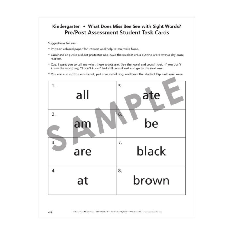 What Does Miss Bee See? Sight Words with Lessons! - Kindergarten - Image 6