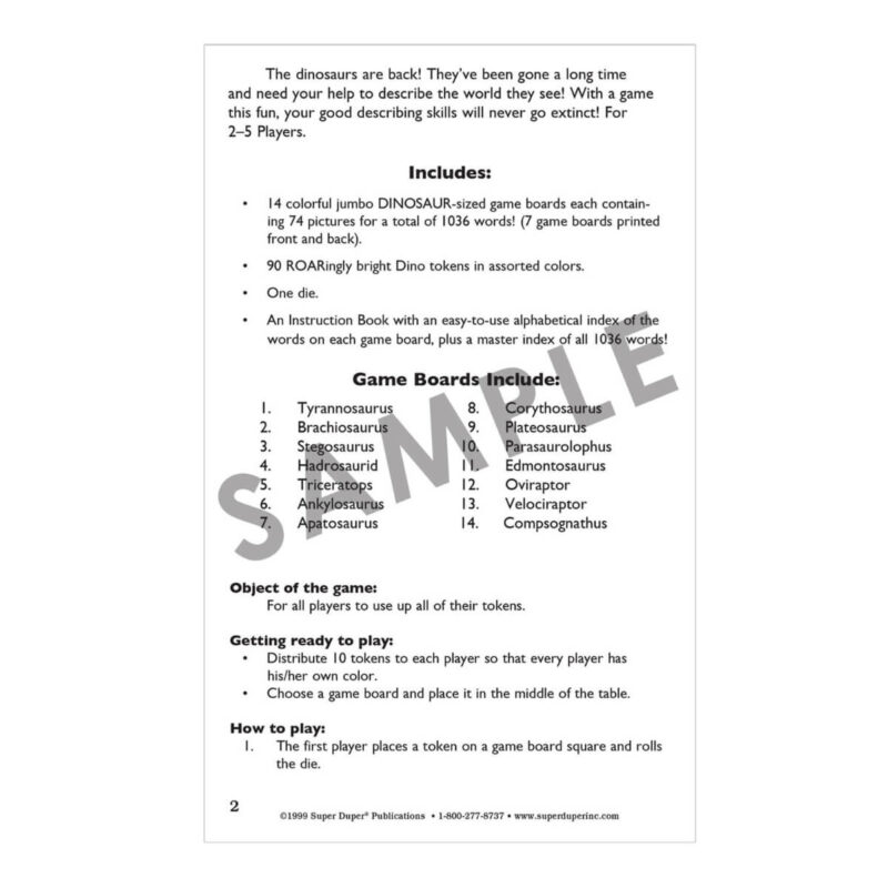 Descripto Dinos™ Vocabulary Game Boards - Image 12